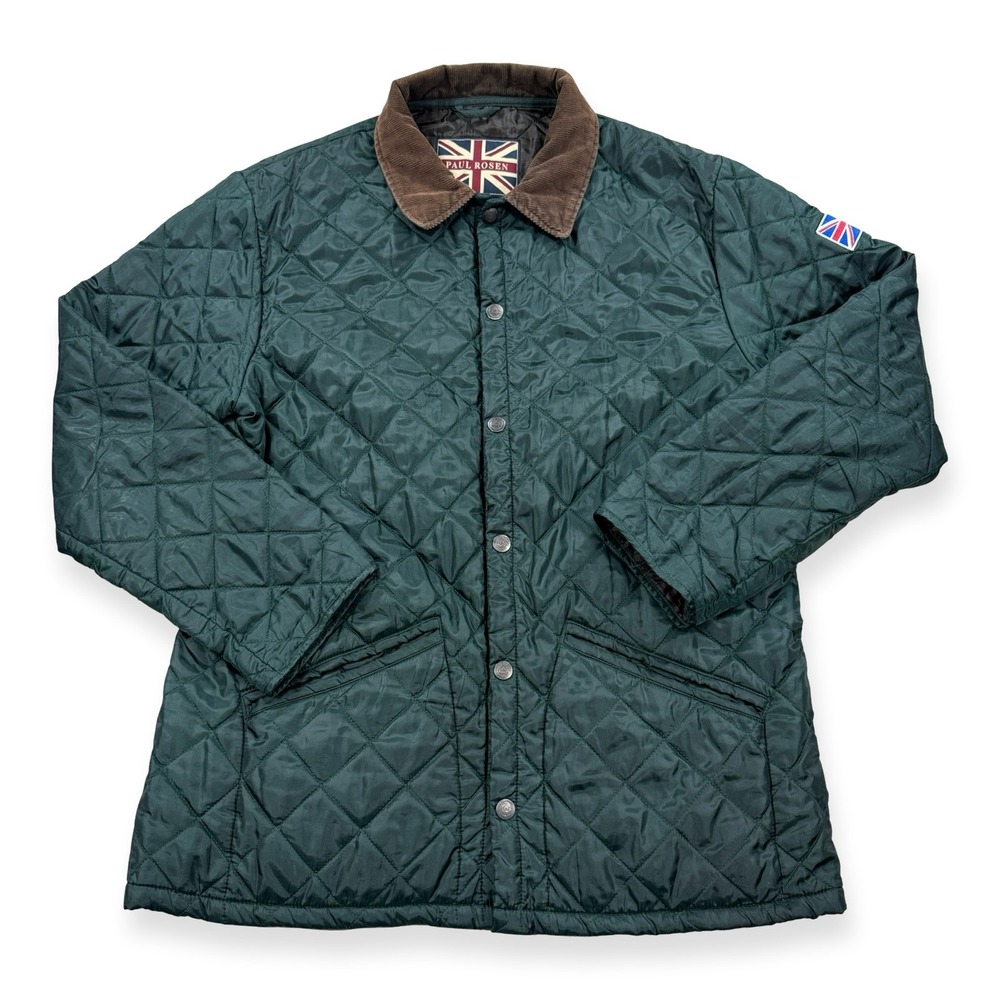 Vintage Paul Rosen Jacket Men's 56‎ Green Corduroy Quilted Cricket Outdoors